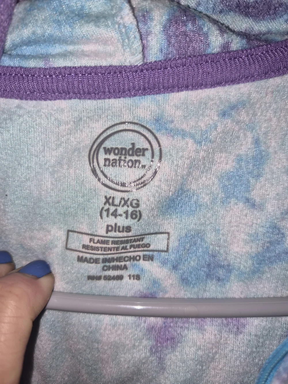 wonder nation Tie-Dye Hooded Onesie - Purple & Aqua